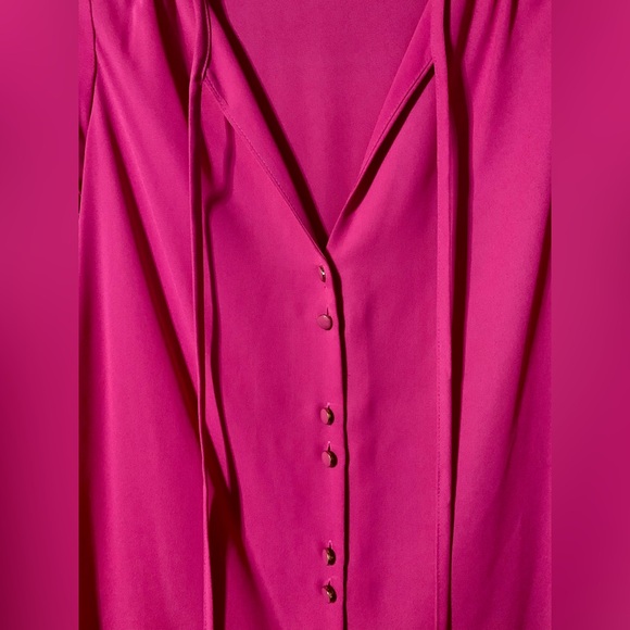 Worthington Hot Pink Button Down Blouse Business Office Wear Small - Picture 3 of 10